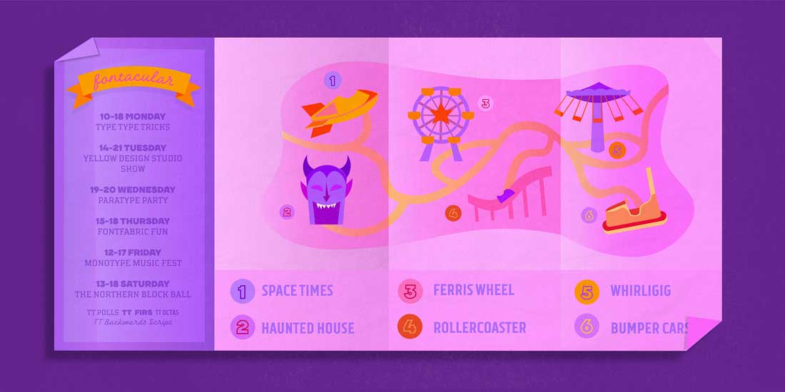 A colorful, riso print-inspired map for 