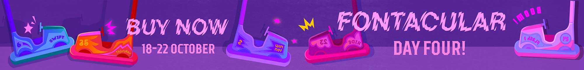 Colorful cartoon sneakers, inspired by a riso print style, float on a purple background with text: 